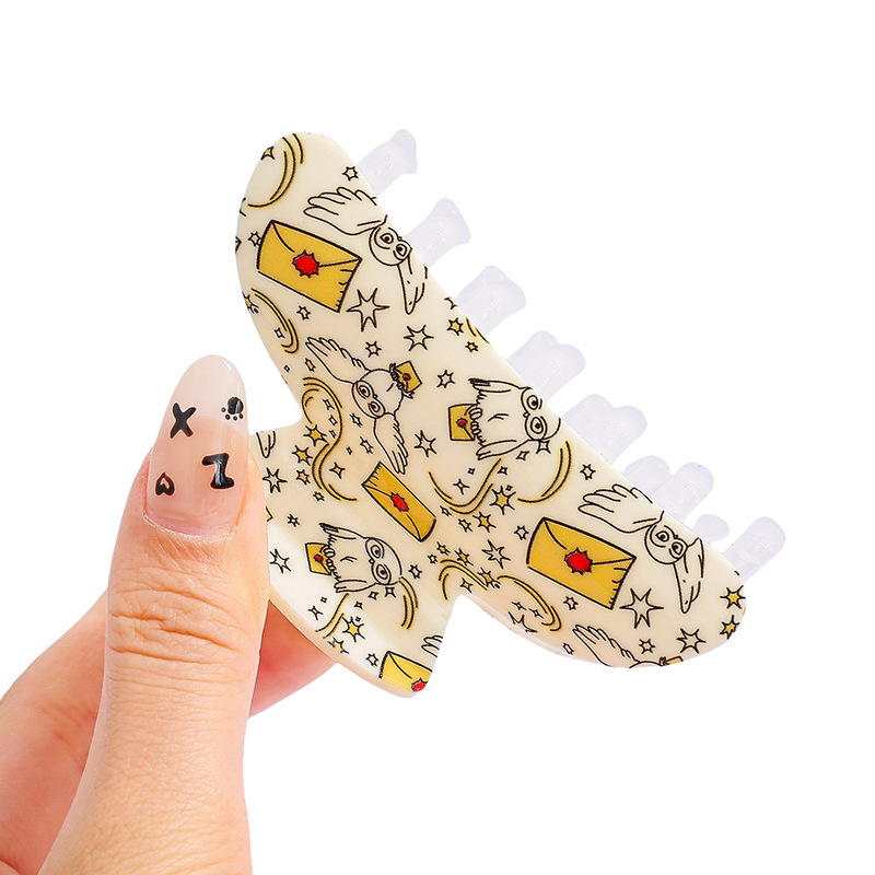 Cross-Border New Cartoon Hair Accessories Harry Potter Pattern Hair Accessories Hair Grab Acrylic Material Suitable for Girls to Wear Their Hair