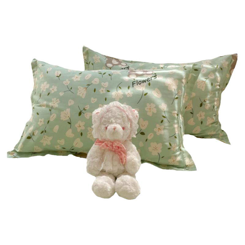 Funda de almohada fresca pequeña de algodón puro Un par de fundas de almohada para el hogar individuales 48x74cm Funda interior de núcleo de almohada de algodón Student 4