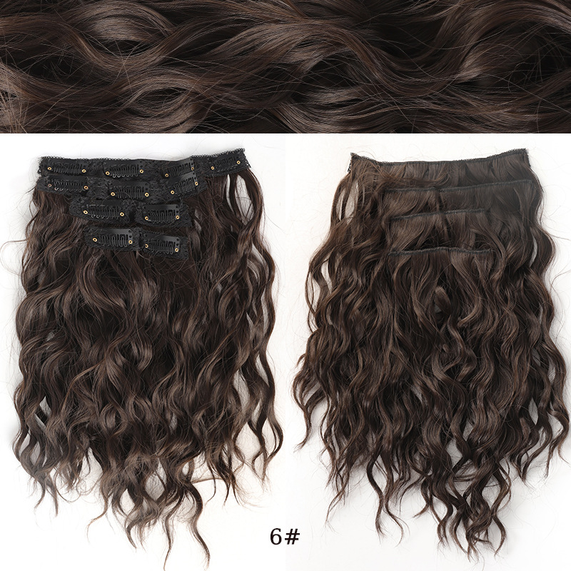 Extensii de păr sintetice cu clip ondulate efect undă_voghion.com