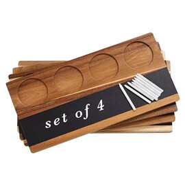 复古相思木三孔酒杯托盘酒吧KTV飞行板托盘派对洋酒品鉴实木托盘