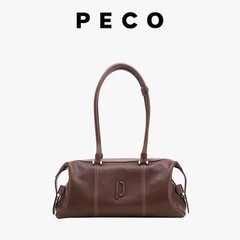 PECO989 ジョーカー ボウリングバッグ 植物タンニンなめしレザー オイルワックス ロングハンドル 手持ち脇バッグ バゲット スーパーホットボストンバッグ