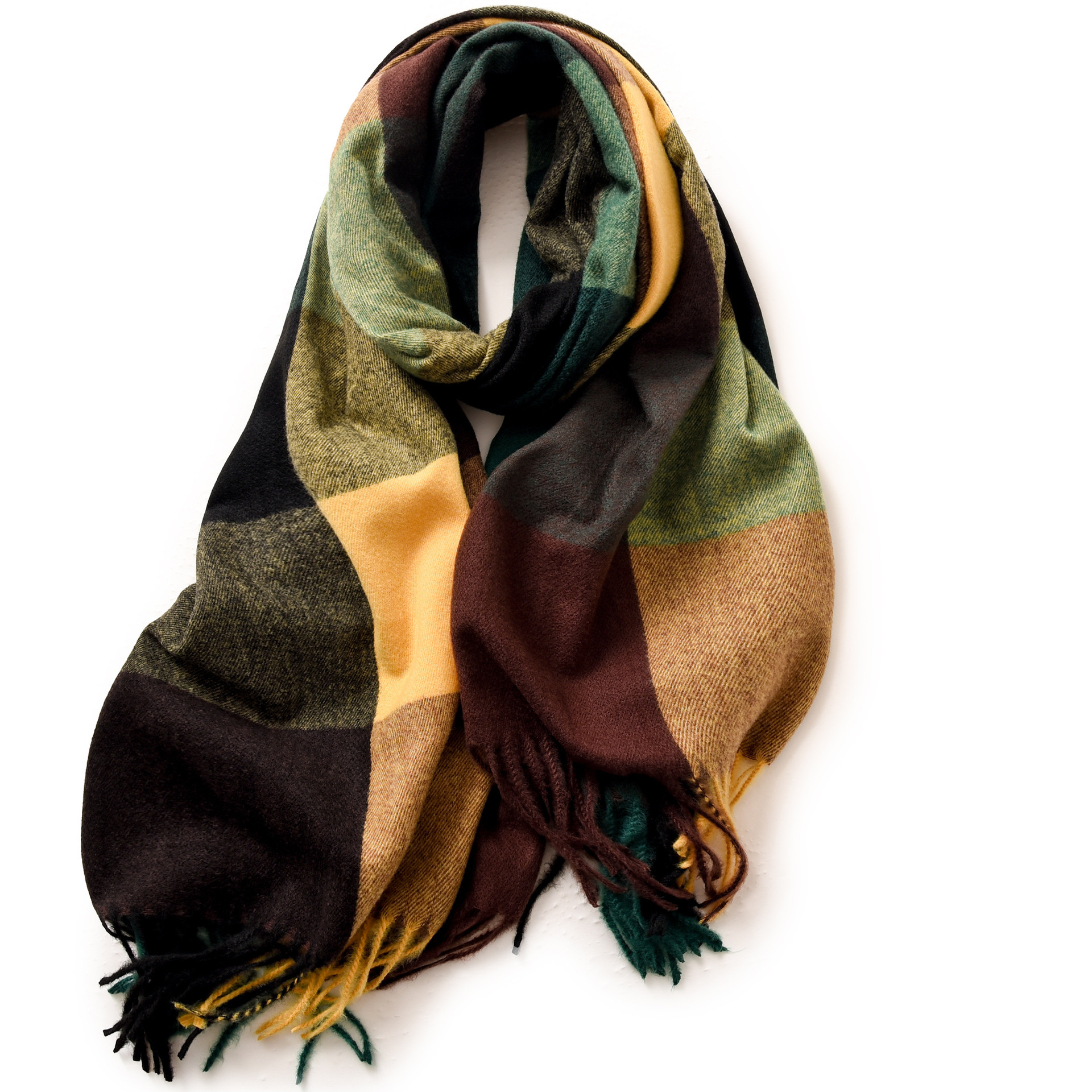 Buñuelo a cuadros para mujeres de otoño y invierno explosión de cachemira caliente buñuelo de oficina con buñuelo de alta calidad para mujeres de invierno