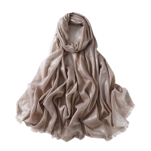 Cross-border foreign trade best-selling rayon gold and silver wire scarf solid color fashionable turban short beard turban scarf shawl for women