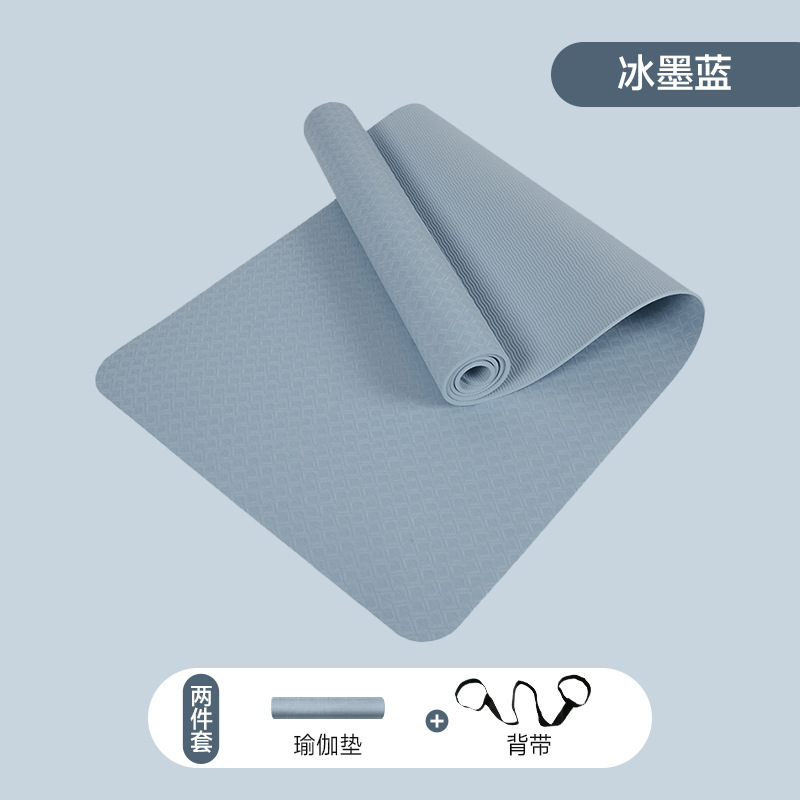 メーカー卸売りTPEヨガマットは幅90cmで8mmのフィットネスを厚くして、仰向けに座るマットはロゴをサポートしています|undefined