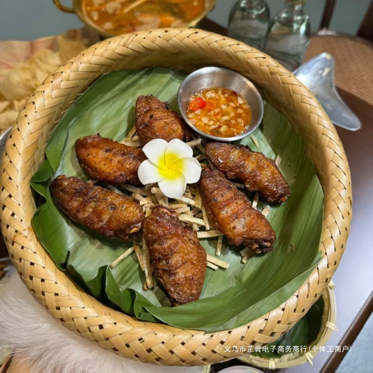 东南亚风格泰国餐厅竹编盘芒果糯米饭盘子傣味自助餐盘泰国菜餐具