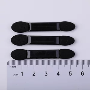 厂家直销新手双头纯黑乳胶棉眼影棒美妆眼影刷工具跨境专供二合一
