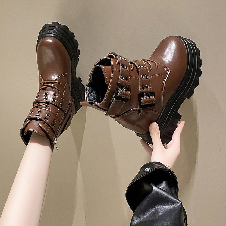 2024 herbst Neue Heißer Verkauf Dicken Boden Hang Ferse Gürtel Schnalle Vielseitig Temperament Komfortable Seite Zipper Mode_voghion.com