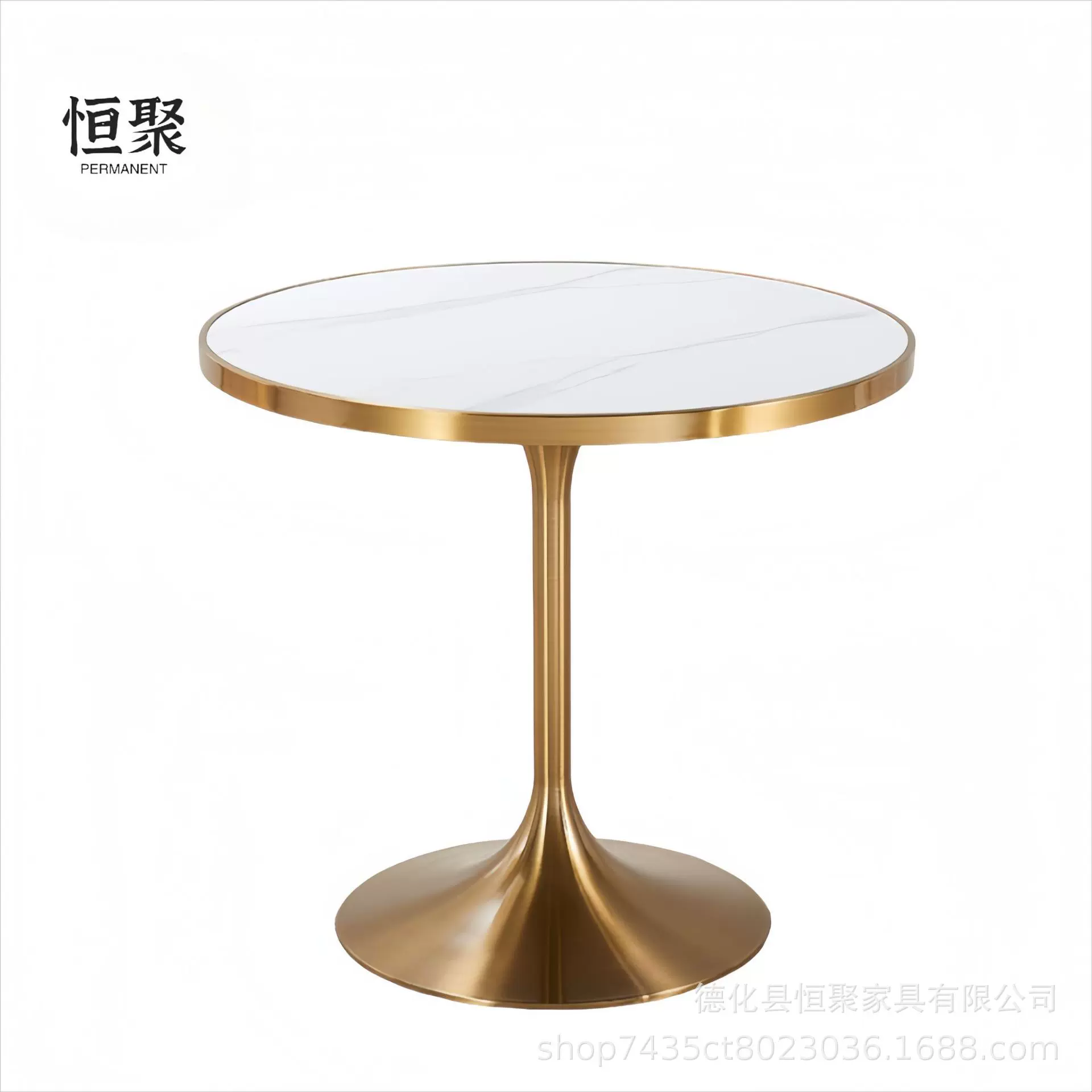 餐桌现代简约小圆桌现代家用餐桌西餐厅前台轻奢接待洽谈桌椅组合