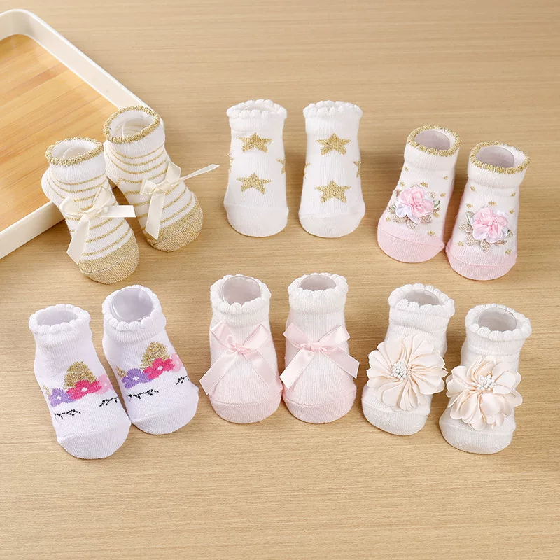 Cartoon lace children's cute socks with bow, (Cross-border trading), lace dress, European style