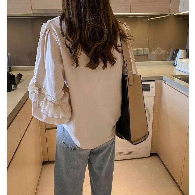 Autumn New Style Lace Shirt for Women, Retro Lantern Sleeve, Palace Style Half Turtleneck Niche Design Shirt