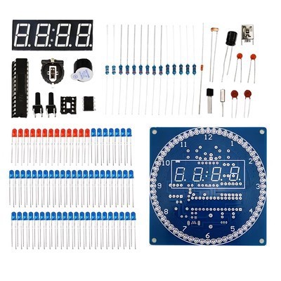 四桁回転電子時計温度制御時計ds1302回転ledセットdiy部品TJ-56-262|undefined