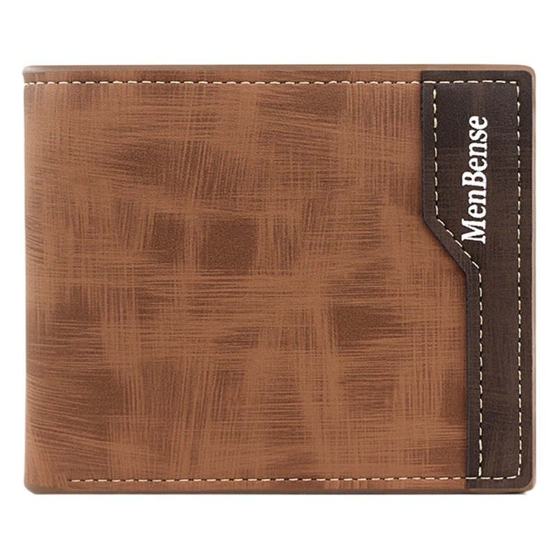 Cartera corta de los hombres de moda coreana costura esmerilado multi-tarjeta de gran capacidad bolsa de identificación monedero bolsa de plata