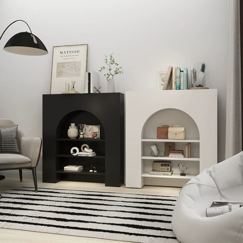 French ins cream style living room decoration cabinet fireplace white display entrance cabinet cave internet celebrity shelf simple