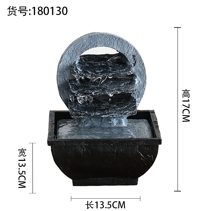 Adornos de agua corriente Agua circulante Fuente de lujo ligera moderna Escritorio de oficina Bola de feng shui pequeña decoración de sala de estar