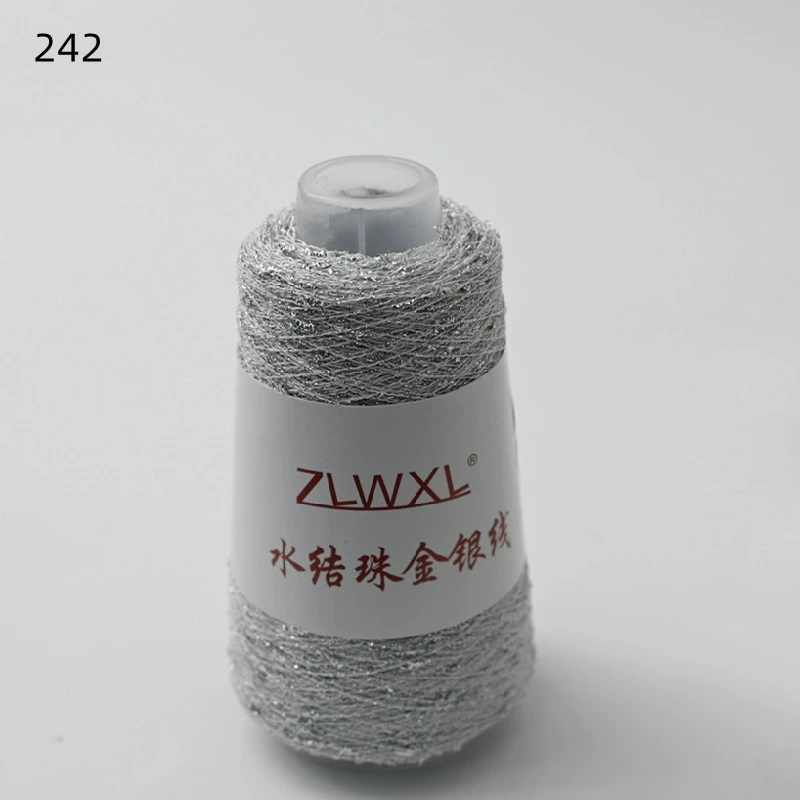 Woven silk threads handmade, 50 gram, gold and silver
