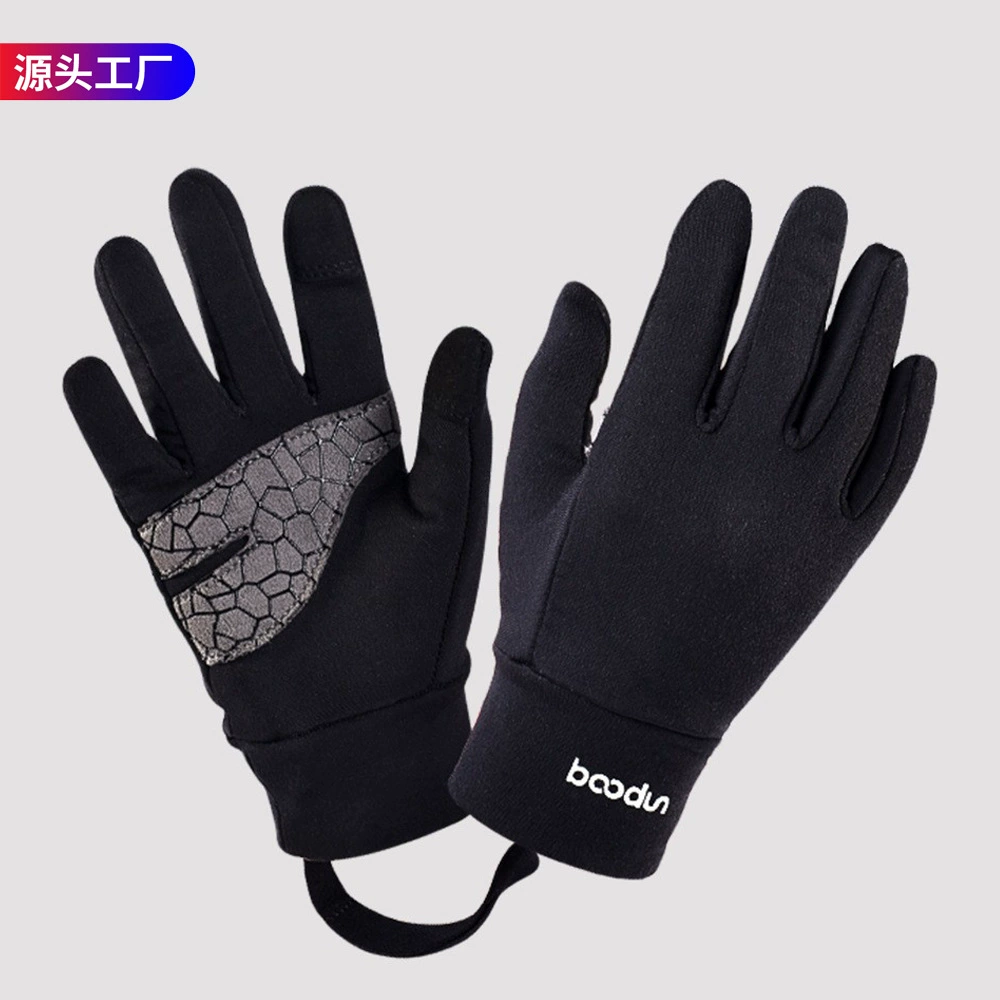 Теплые велосипедные перчатки для детей от 4 до 12 лет, флисовые, с силиконовым противоскользящим покрытием, сенсорные, зимние велосипедные перчатки