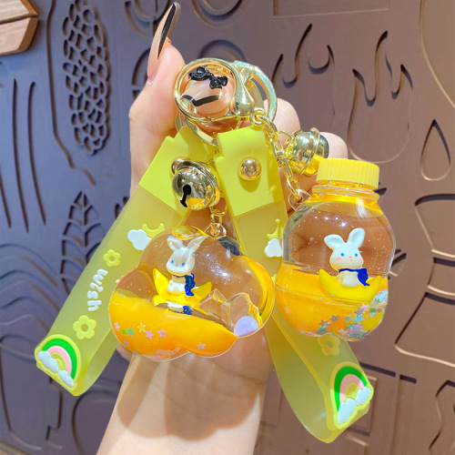 Creative acrylic oil key chain pendant cute cartoon couple car key chain pendant small gift wholesale