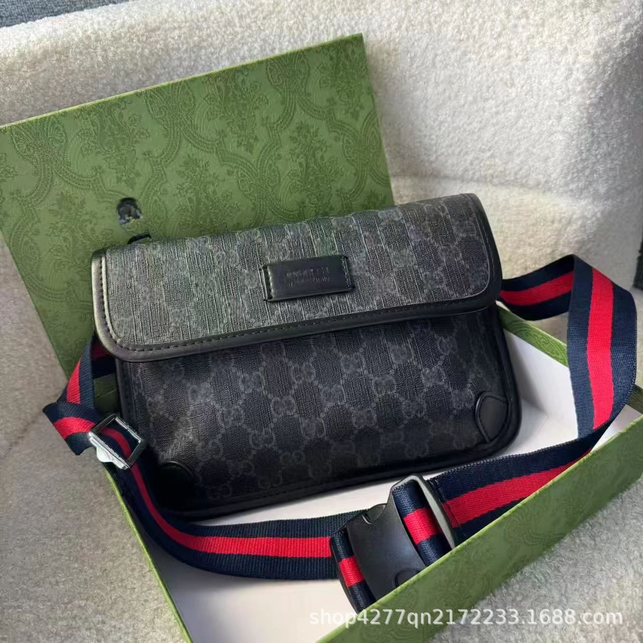 Monogram Tiger Head Waist Bag Trendy Crossbody Chest Bag Single Shoulder Genuine Leather Unisex Camera Bag For Women - Thumbnail 4