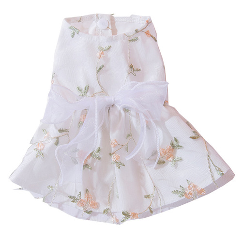 New spring and summer puppy three-dimensional bow dress cat princess style skirt thin pet dog clothes