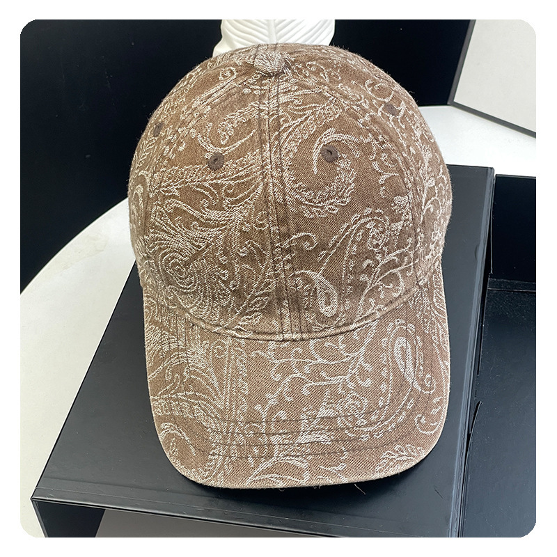 新款高品质复古印花软顶棒球帽女休闲百搭前进帽鸭舌帽渔夫盆帽子|undefined