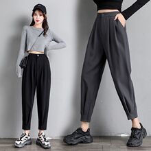 200斤胖妹妹大码女装2025夏新款宽松西装裤女九分显瘦小脚休闲裤