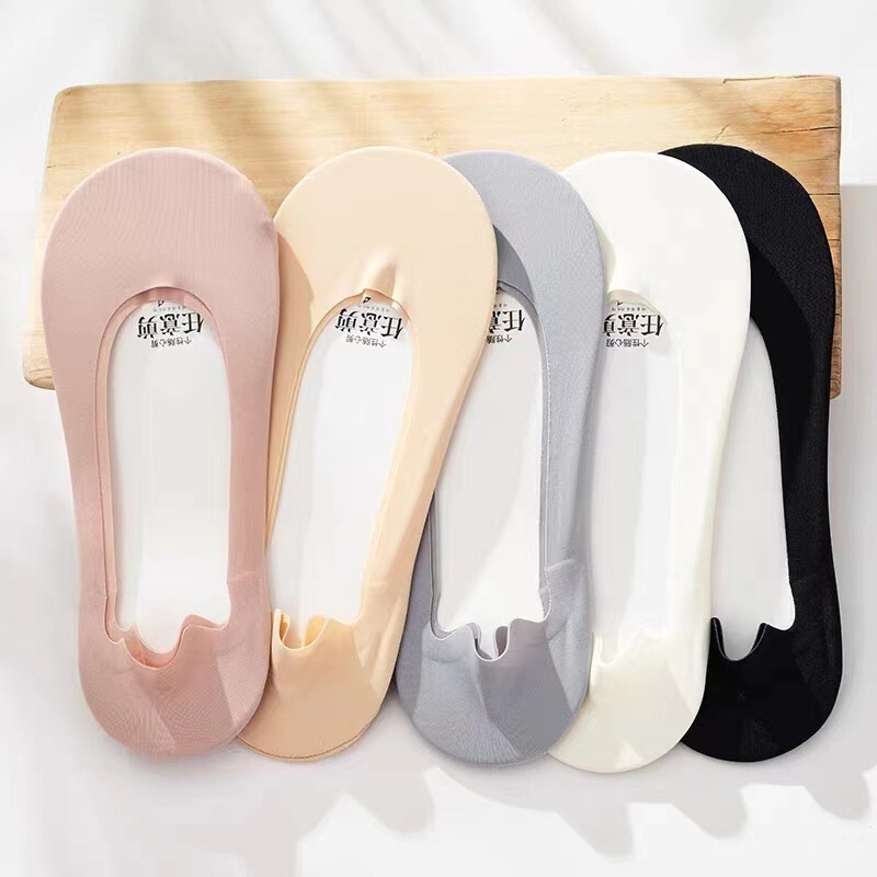 Ice Silk Boat Socks for Women, Summer Low-Cut Seamless Invisible Socks, Silicone Non-Slip No-Show Thin High Heel Socks, Single Shoe Socks