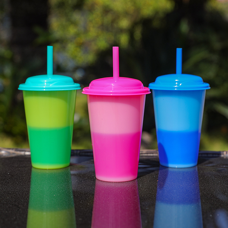 Nuevo hogar de una sola capa pp taza de paja para niños 350ml con tapa café jugo de plástico frío taza de agua portátil