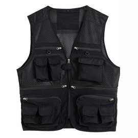 户外马夹工装机能战术马甲夏季露营钓鱼多口袋高街背心坎肩印LOGO