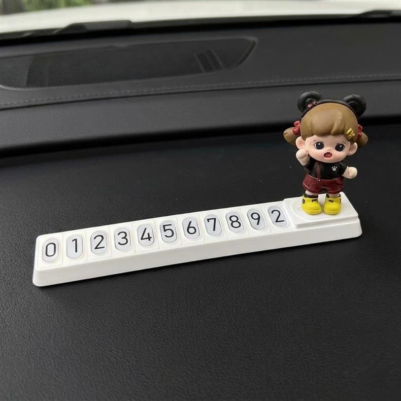 Cute Car Temporary Parking Number Plate 2025 New Model Zoraa for Girls, Phone Number Card Decoration