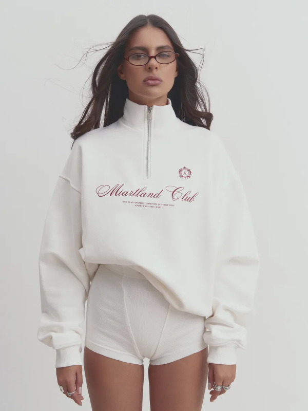 宽松气质流行设计感字母印花2025秋冬季欧美风保暖翻领hiphop卫衣|undefined