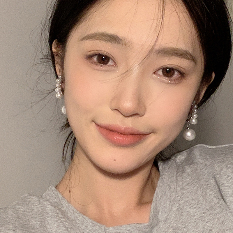 ins冷淡风欧美跨境高级感几何形珍珠耳钉女独特设计个性耳环耳饰|undefined