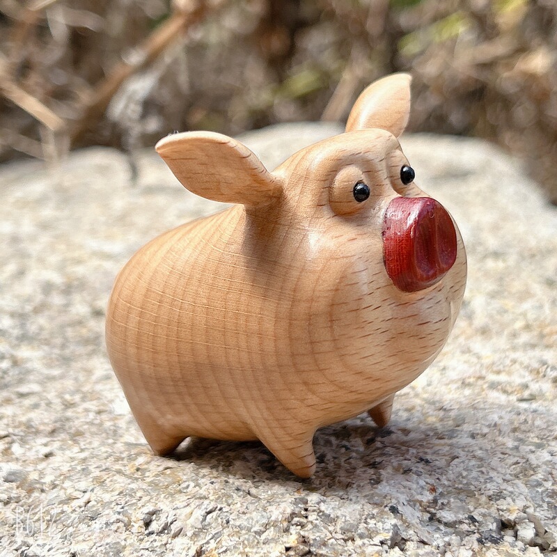 工場直販太一リアルフライングピギー装飾品クリエイティブ木彫り動物かわいい小さなフライングピギー装飾品|undefined