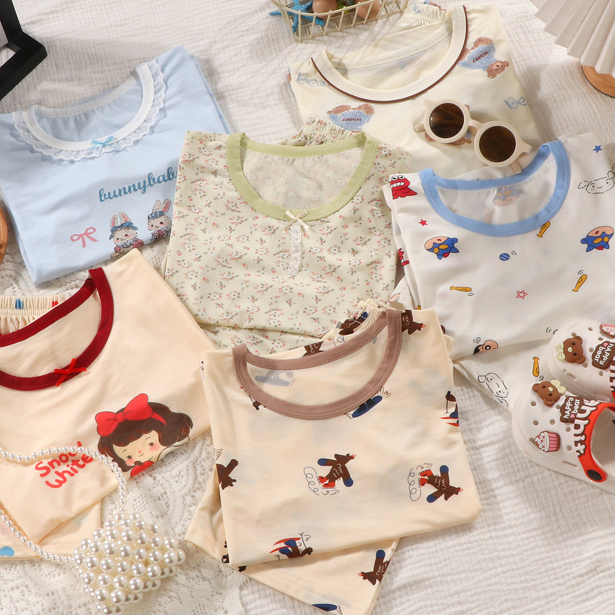 Su bebé, pijamas para niños Lycelle, verano nuevo traje de servicio a domicilio, ropa antibacteriana para niños y niñas, ropa de aire acondicionado