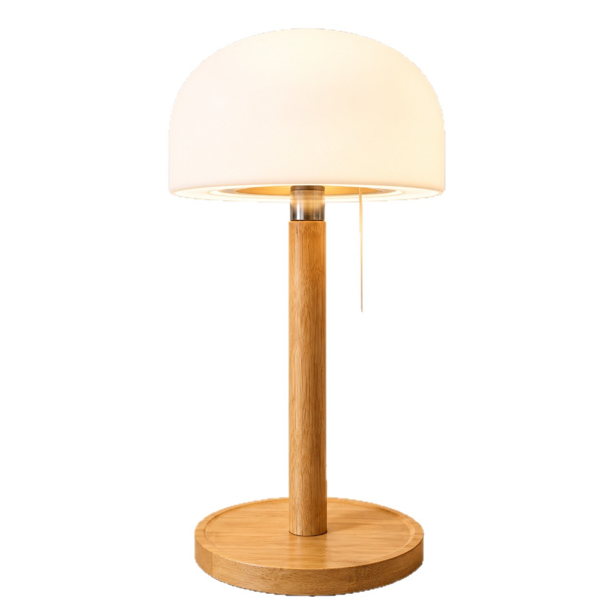 Lámpara de Mesa de Cabecera de Bambú y Madera Recargable USB para Dormitorio