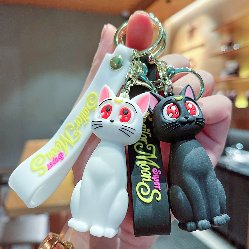 Sailor Moon Jewelry Creative Cool Cat Cartoon Stereo Doll Car Keychain Bag Pendant Pendant