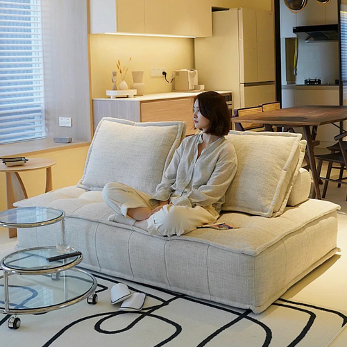 Wholesale double-layer tofu block sofa cream straight square module small apartment rental floor platform lazy bay window modification