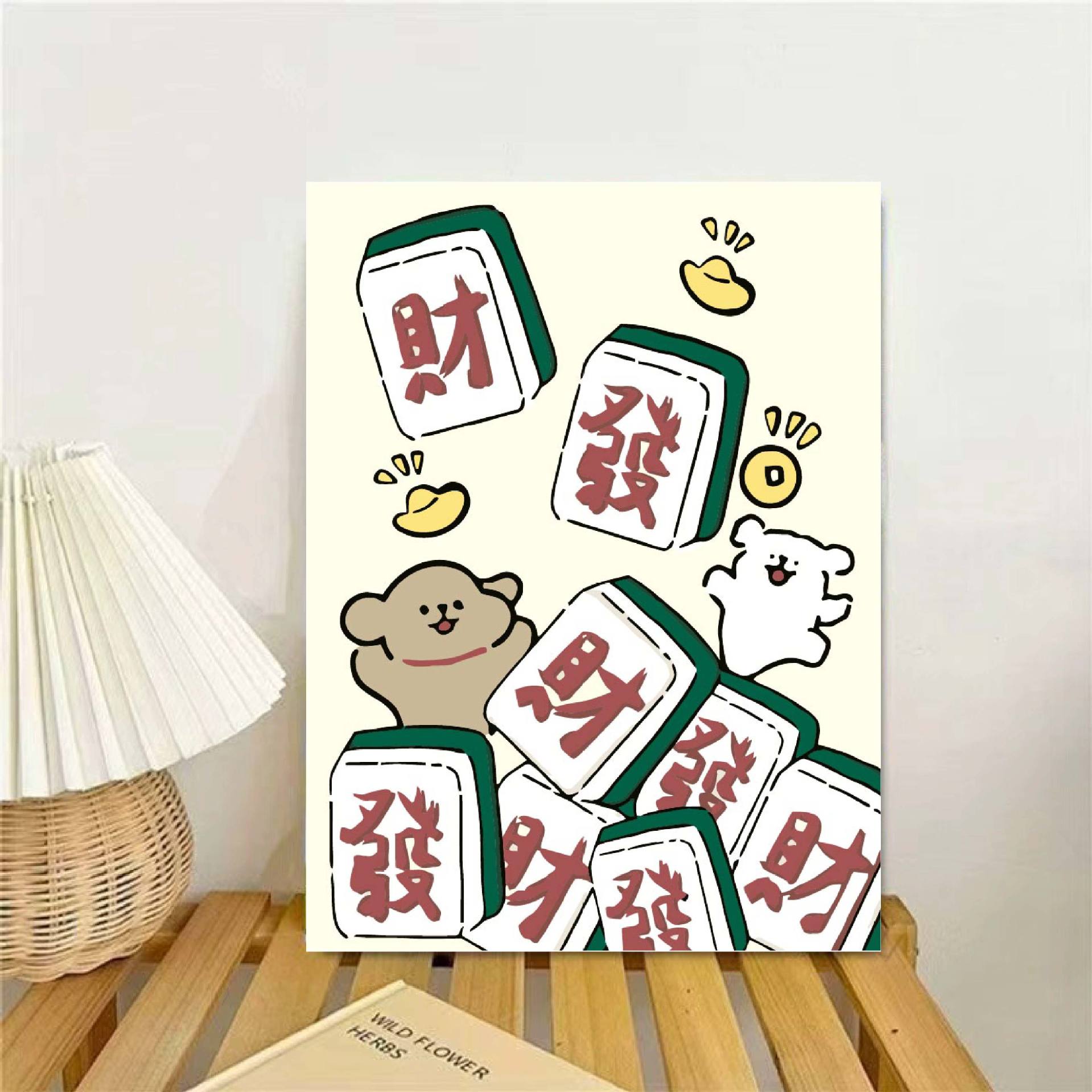 Líneas perros pinturas al óleo digital hechas a mano DIY pinturas de relleno encantadoras desencompresas pinturas al óleo de dibujos animados acrílicos pinturas colgantes pintadas a mano