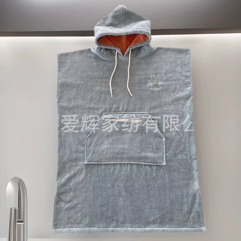 Фабрика утолщенных пляжных переодеванных халатов с капюшоном накидка банное полотенце