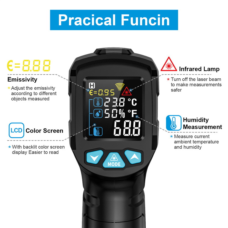 测温工业多功能测温仪手持红外测温仪烘焙油温厨房食品温度