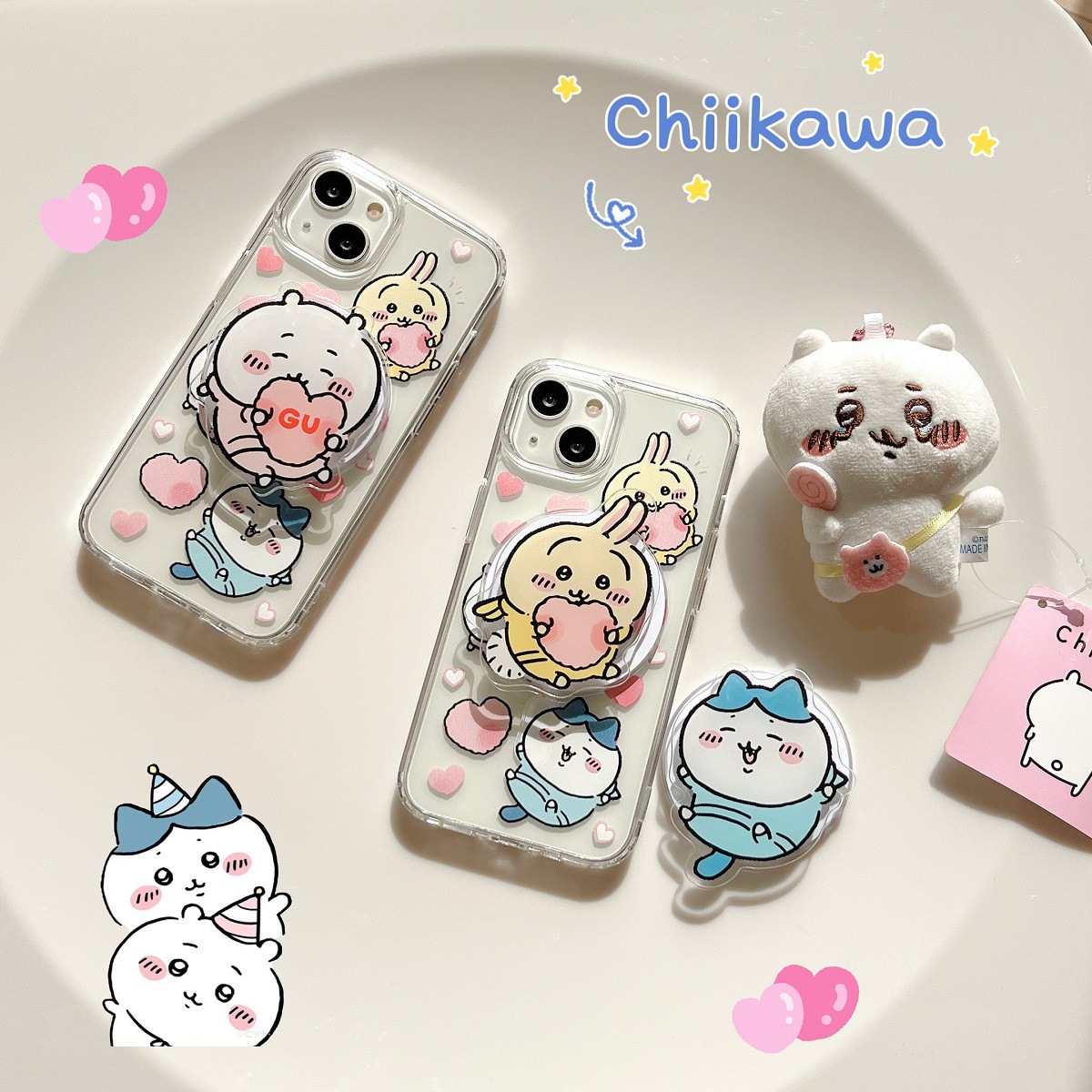 Cute Cartoon Jiyka Wow Magnetic Bracket for iPhone Mobile Phone Case Apple 15 Magnetic Transparent Acrylic