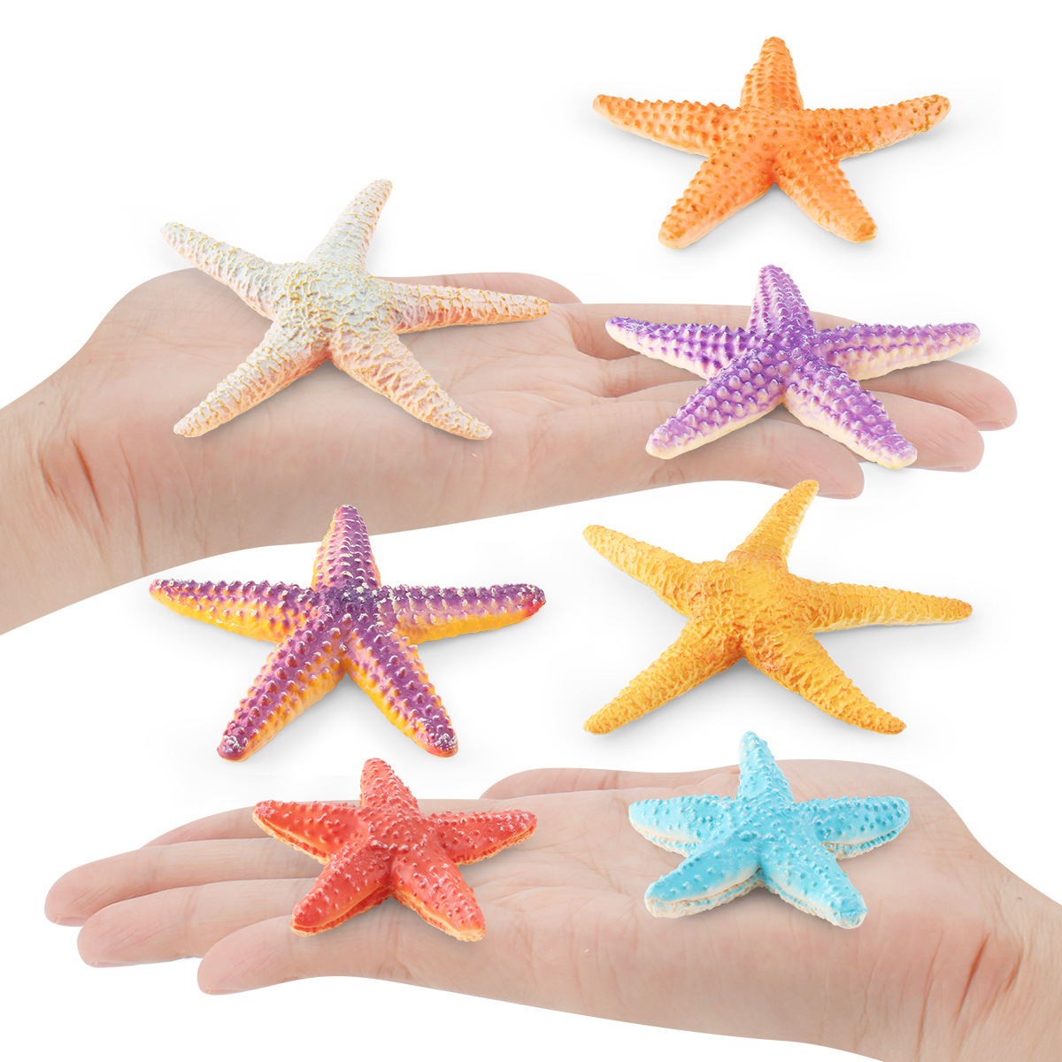Transfronterizo Nueva simulación de la vida marina de cinco ángulos de las estrellas de mar de trinquete animal variedad de estrellas de mar decoración estática juguetes de playa