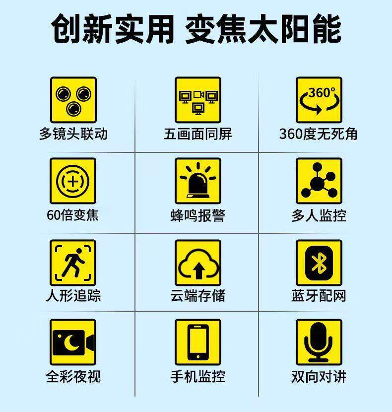 Solar-Powered Surveillance Camera 360-Degree Coverage Outdoor No Power No Network HD Night Vision 2026 New Model
