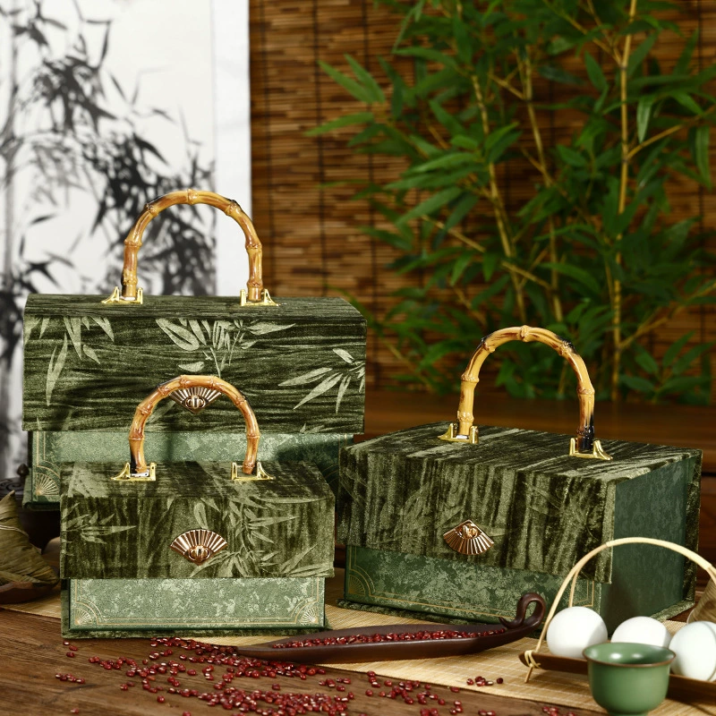 Новая подарочная коробка из бархата 2026 года, подарочная коробка к Дню лодок-драконов, пустая коробка, упаковка для зонги, высококачественная праздничная новогодняя подарочная коробка