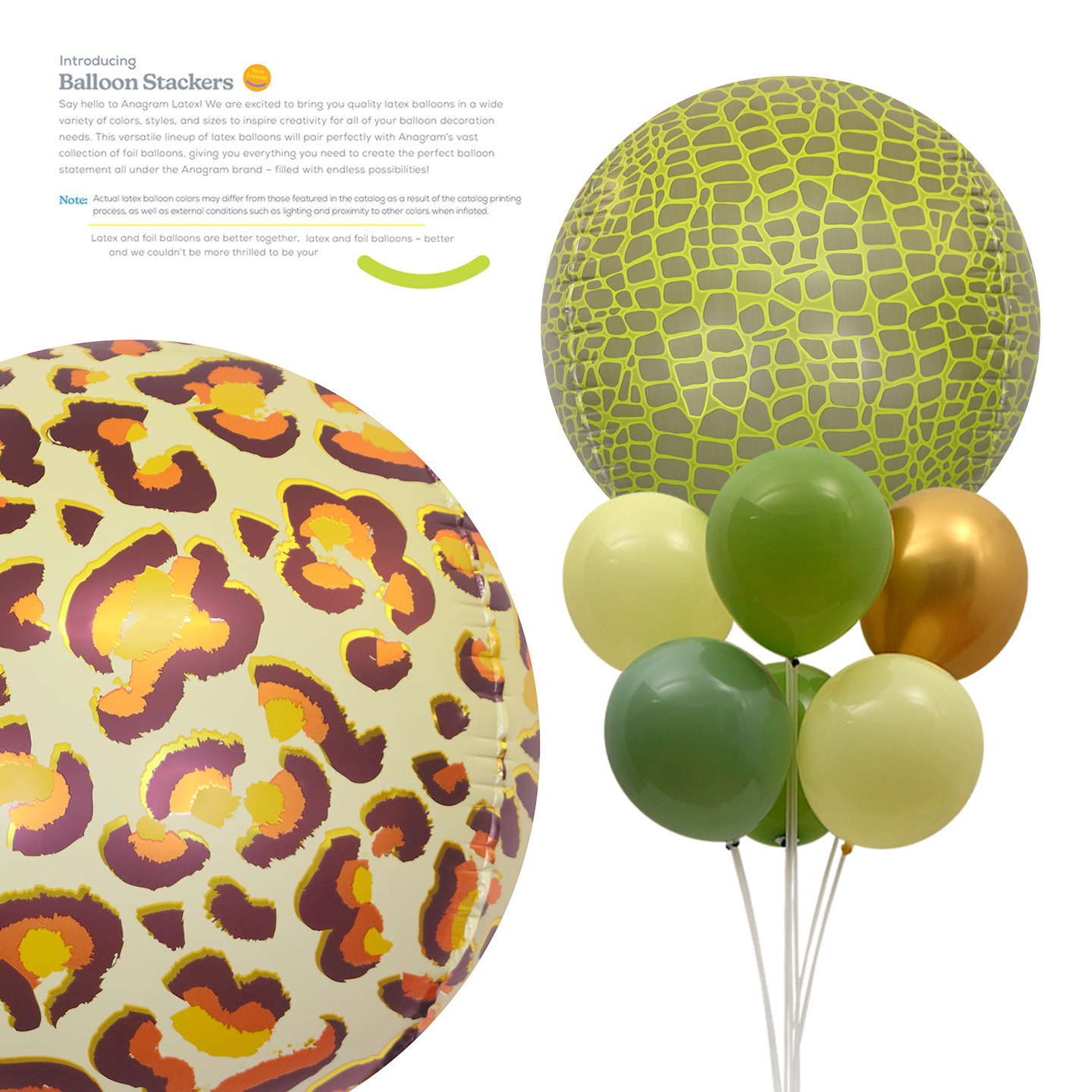 Decoración de fiesta de cumpleaños para fotos de fondo props 4D estereoscópicos circulares patrón de estriado de animales de película de aluminio gran globo