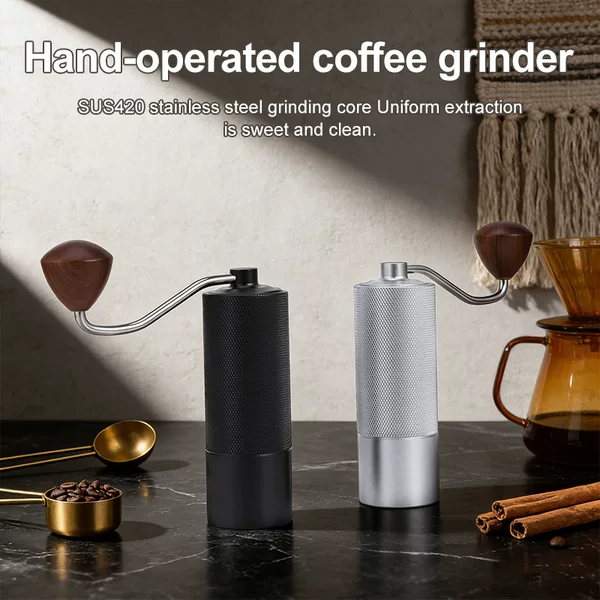 Hand-Cranked Coffee Grinder Cnc Grinding Core All-Aluminum Coffee Bean Grinder Portable Coffee Machine Home Manual Grinder