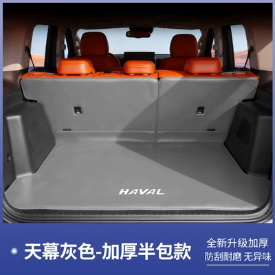 Trunk Mat: H9 Full-Coverage Trunk Mats - sky-gray-bottom-pad-backrest-haval-h9-25-five-seater