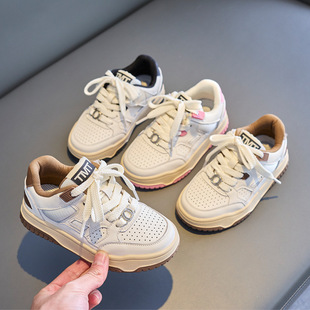 Children's Sneakers 2025 Spring New Boys' Sports Shoes Soft Sole Non-Slip Girls' Casual Shoes Versatile White Shoes Trendy