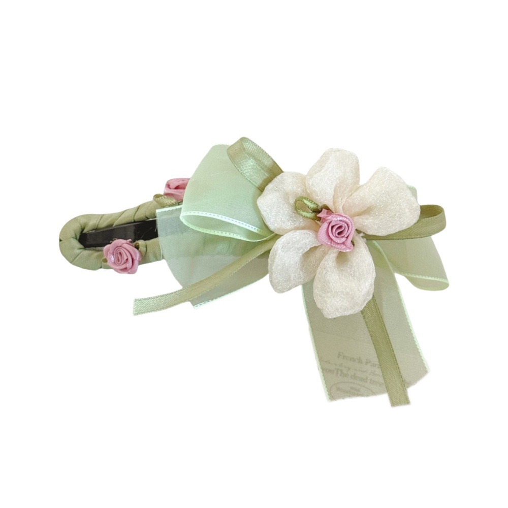 Nuevo super inmortal mallas flores clip de cabello adornamiento para el cabello de la cabeza de la niña dulce Sen sistema de clip de tiburón una palabra agarrar clip al por mayor