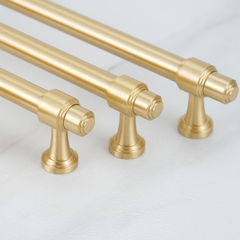 French solid brass solid single long hole invisible furniture hardware tatami closet door pull handle