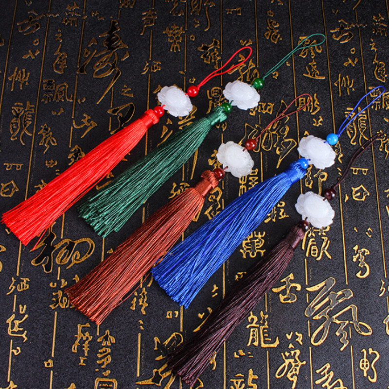 Fan tassels, white jade lotus tassels, ancient Hanfu tassels, fan pendants, Chinese knot tassels